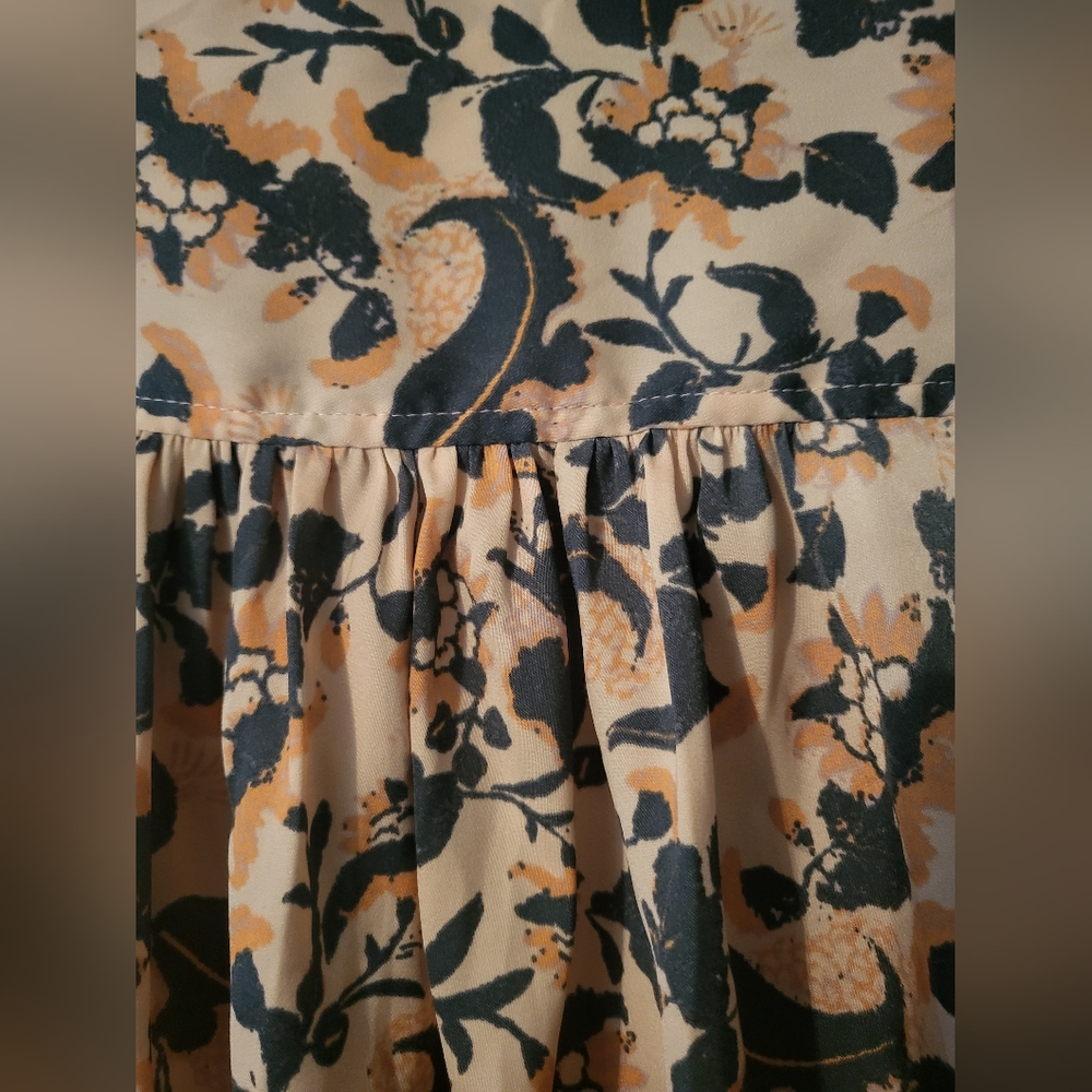 Free People Cruising Together Wrapped V neck floral Printed Top Blouse Size L - Picture 7 of 14